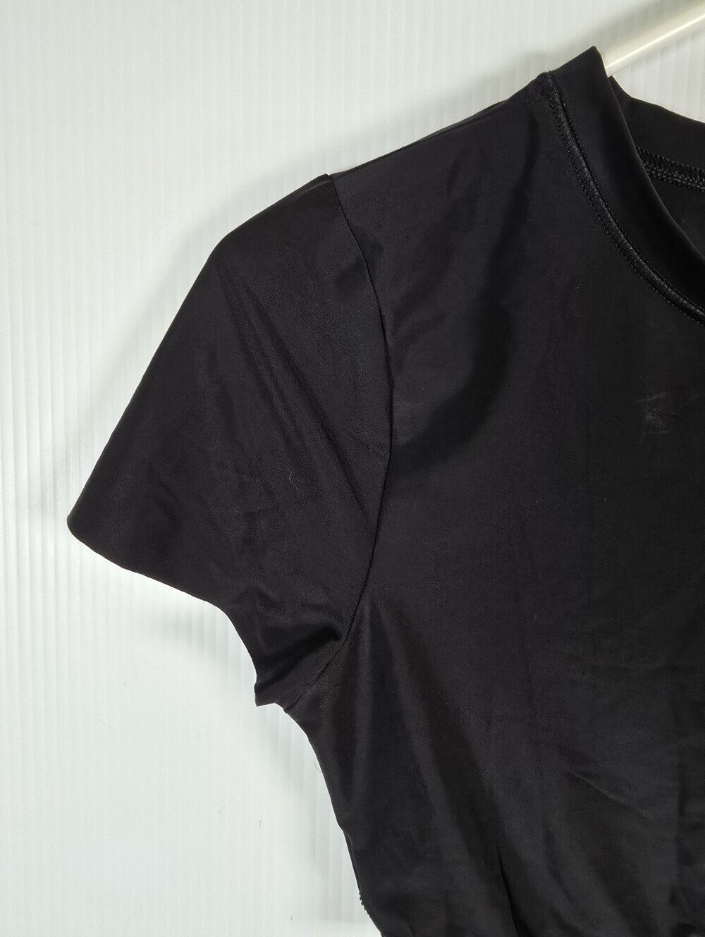 NWOT‎ Aerie Womens Black SMOOTHEZ Crop Top Bralette Short Sleeve Bodycon Size M - Picture 6 of 10